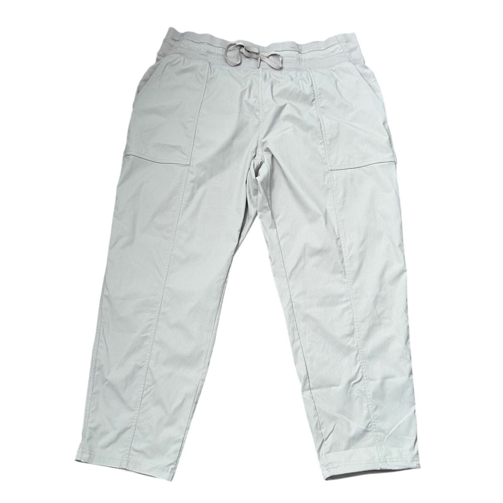 Avia Womens XL 16-18 Cream Textured Herringbone Jogger Athletic Pants Drawstring
